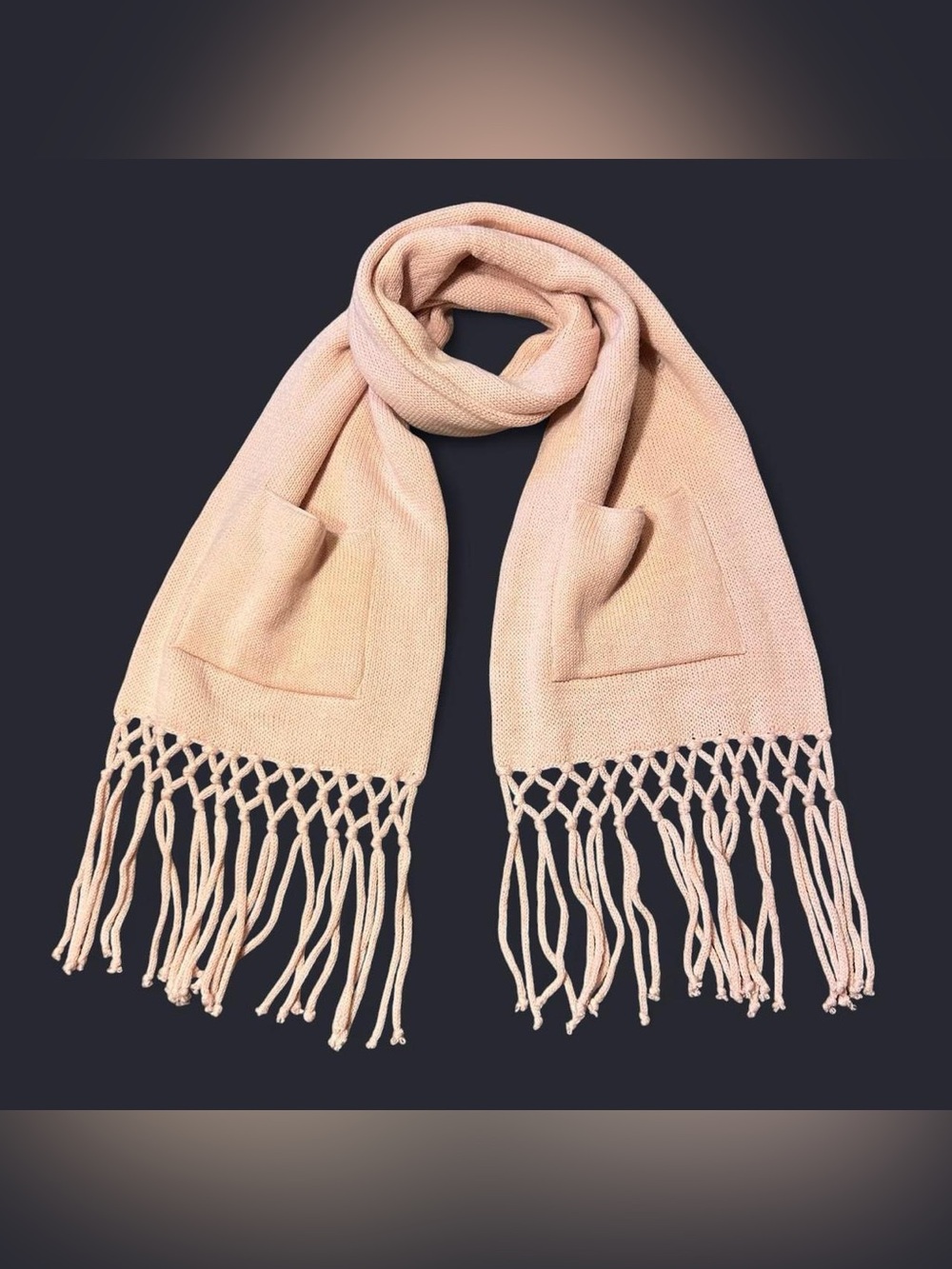 Coquette Pink Knit Fringe Scarf!